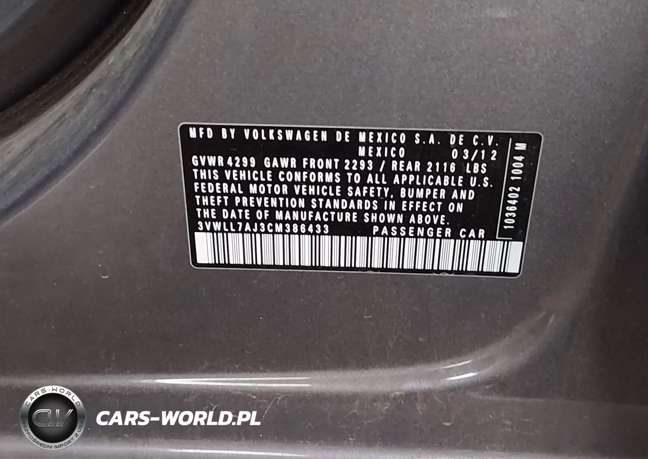 2012 Volkswagen Jetta 2.0L Tdi VIN:3VWLL7AJ3CM386433 - 9