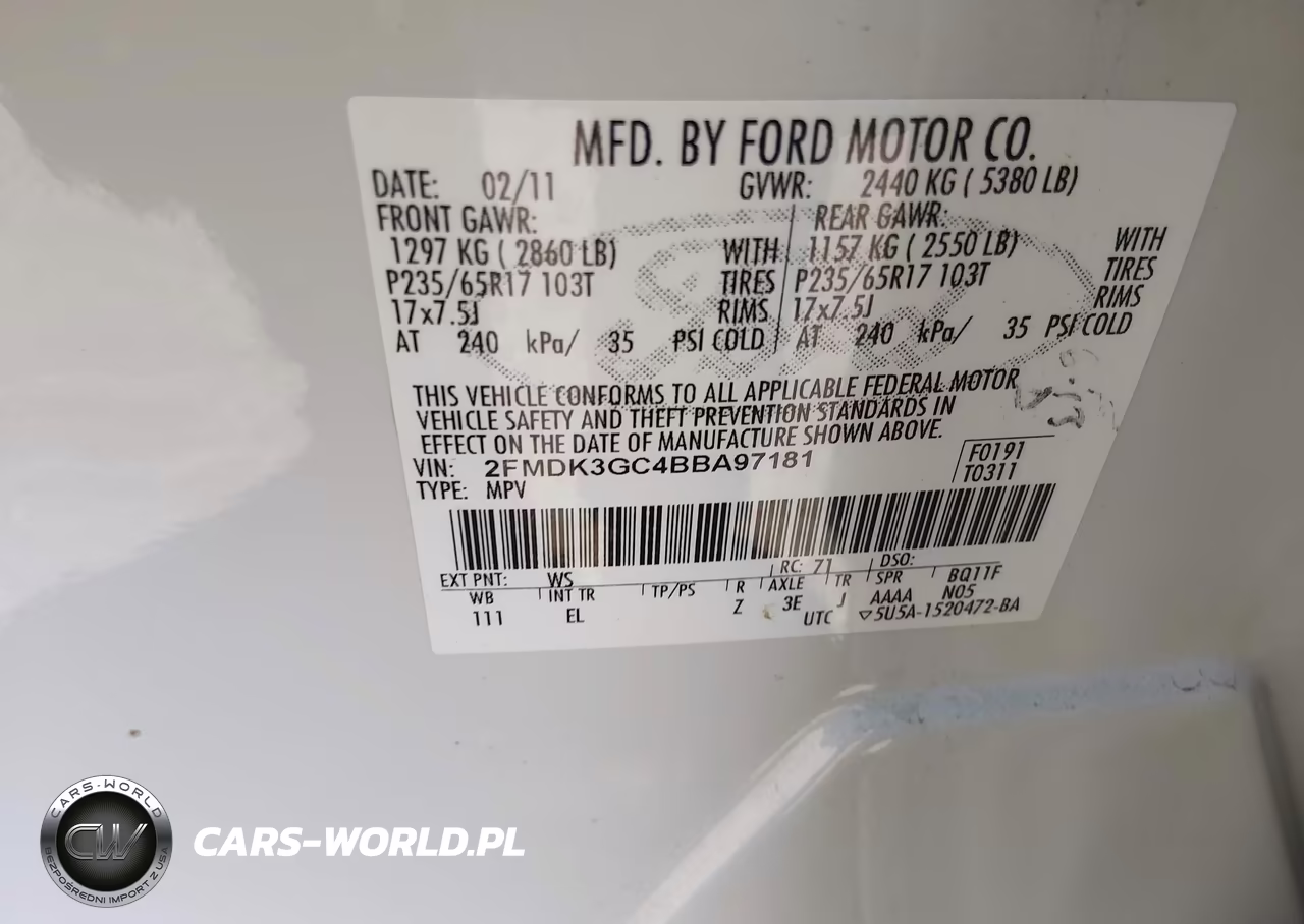 2011 Ford Edge Se VIN:2FMDK3GC4BBA97181 - 9