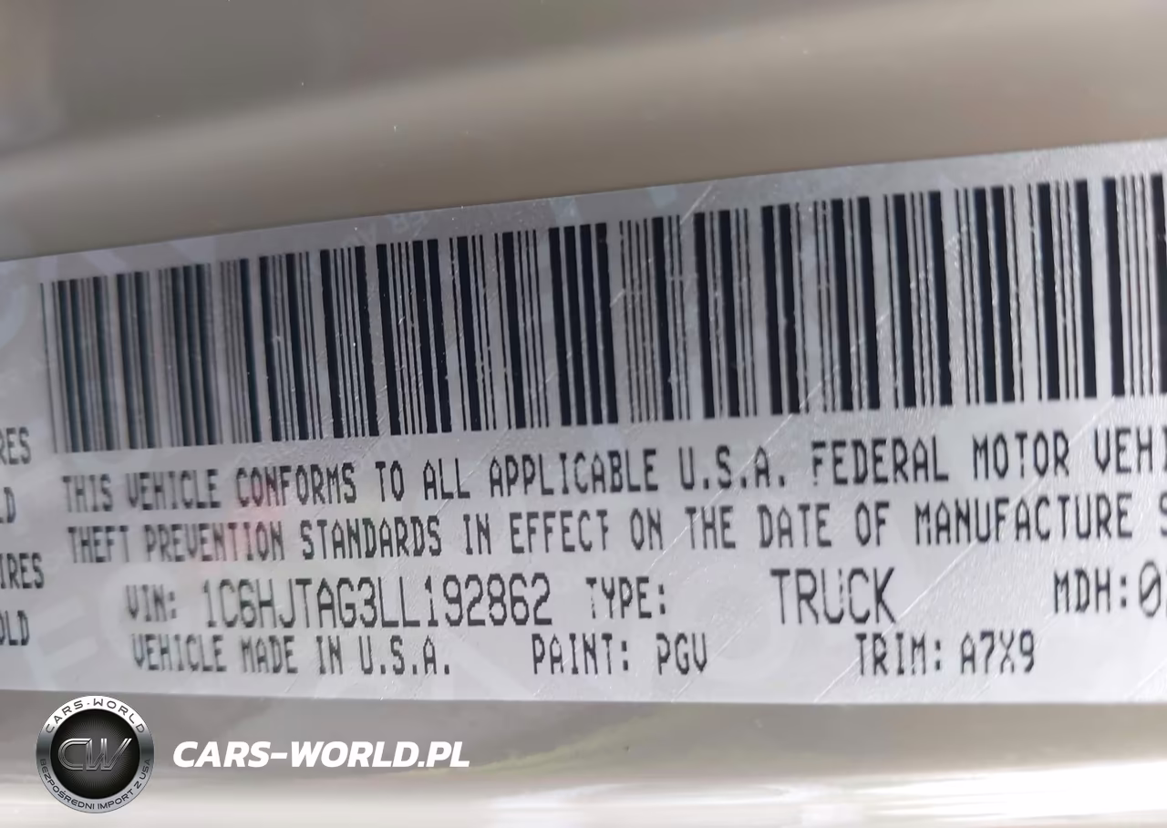 2020 Jeep Gladiator Sport S 4X4 VIN:1C6HJTAG3LL192862 - 9