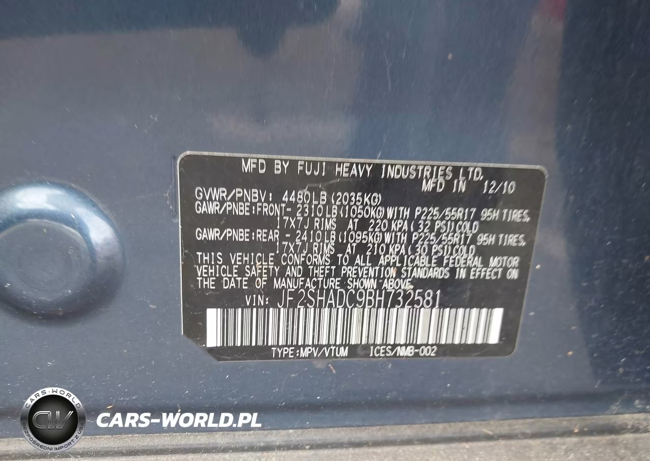 2011 Subaru Forester 2.5X Premium VIN:JF2SHADC9BH732581 - 9