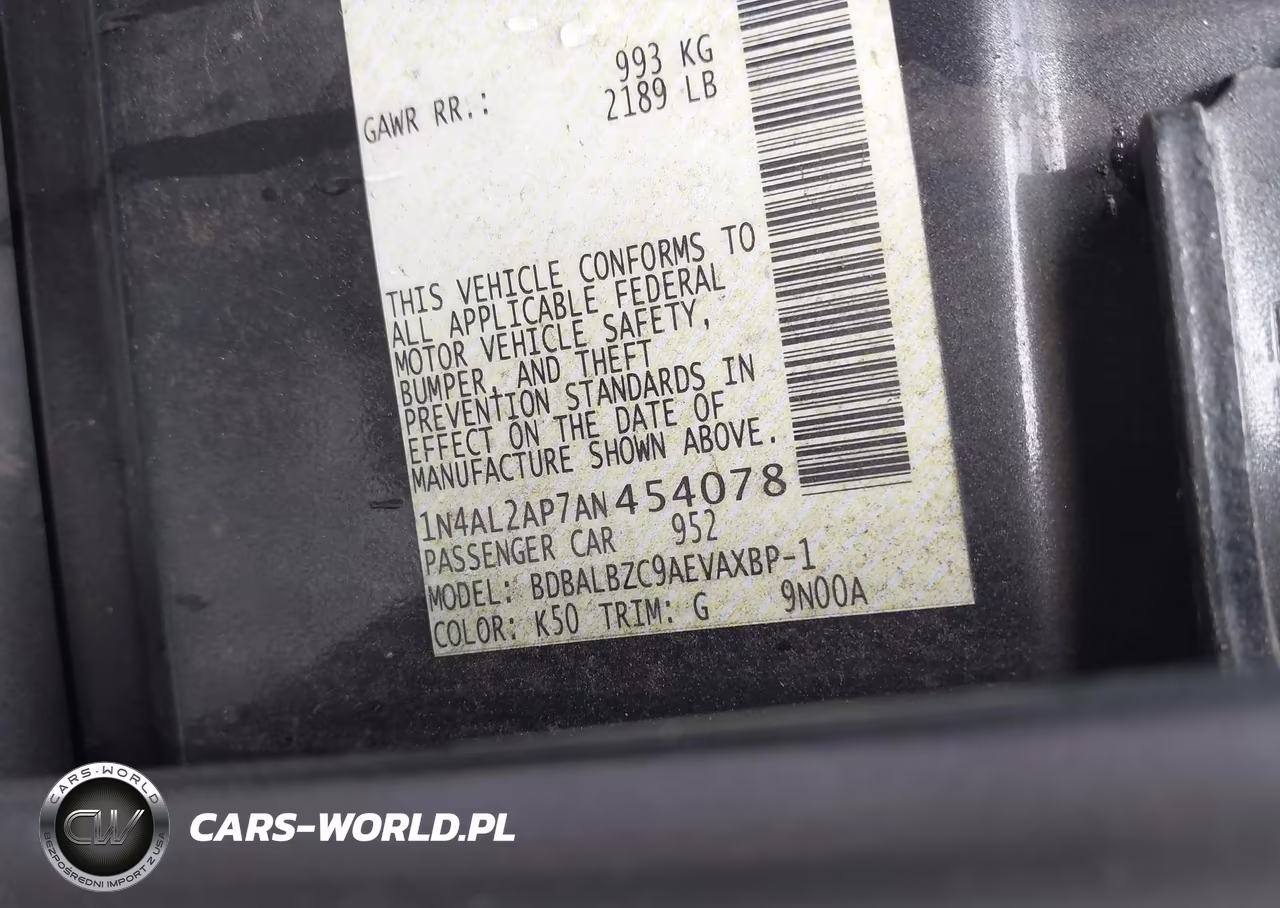 2010 Nissan Altima 2.5 S VIN:1N4AL2AP7AN454078 - 9