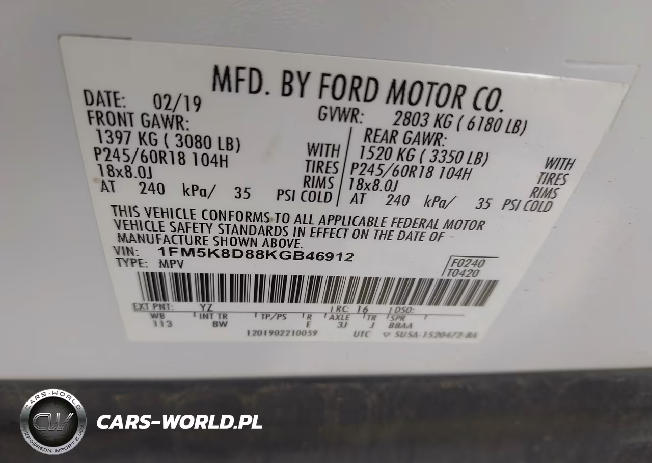 2019 Ford Explorer Xlt VIN:1FM5K8D88KGB46912 - 9