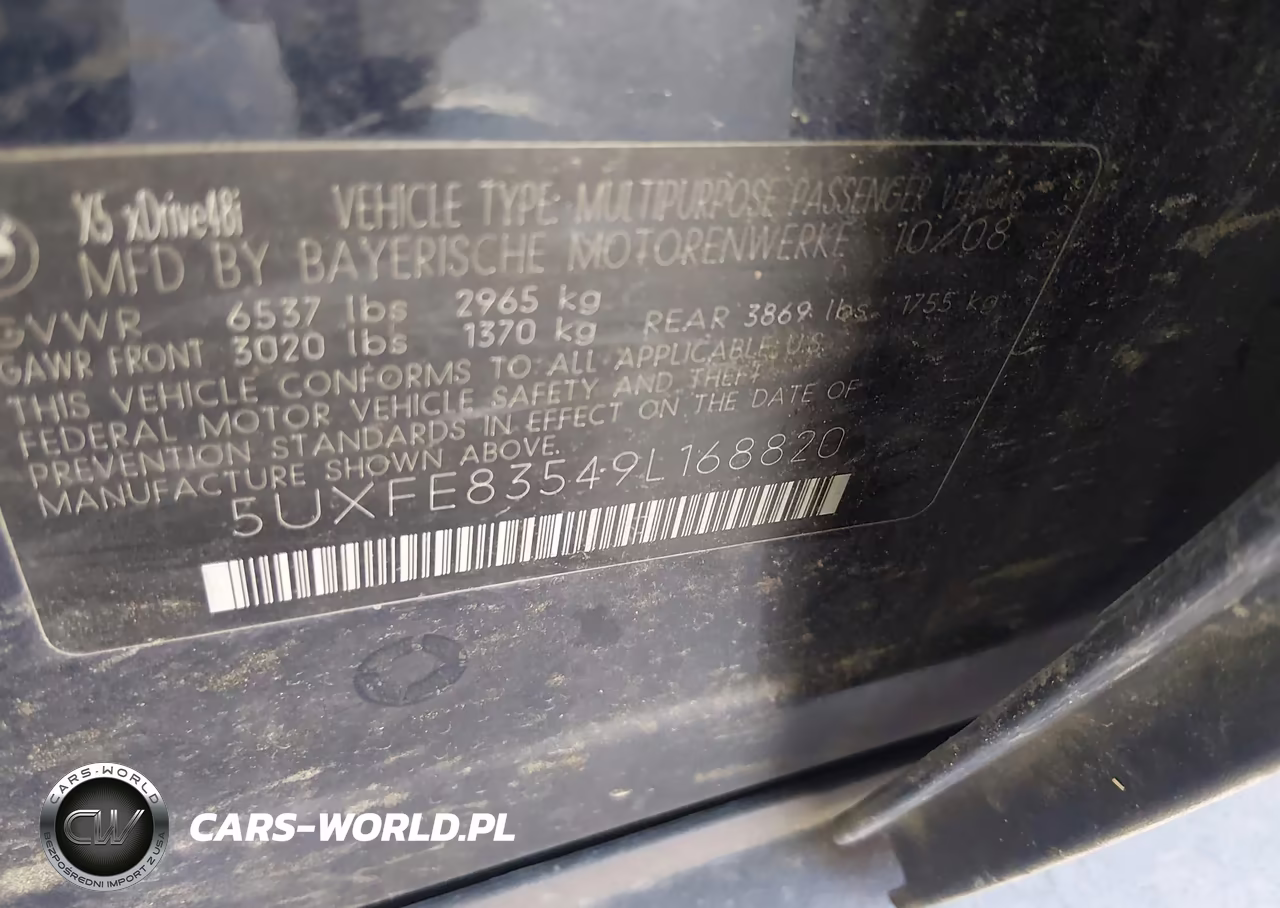 2009 BMW X5 xDrive48I VIN:5UXFE83549L168820 - 9