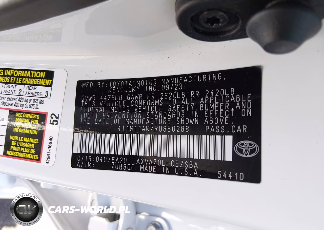 2024 Toyota Camry Se VIN:4T1G11AK7RU850288 - 9