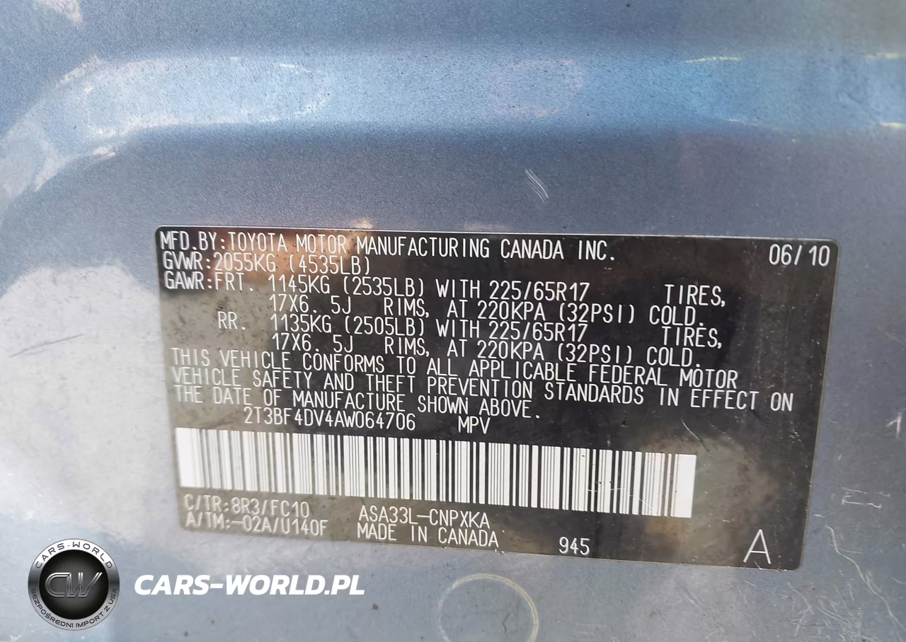 2010 Toyota Rav4 VIN:2T3BF4DV4AW064706 - 9