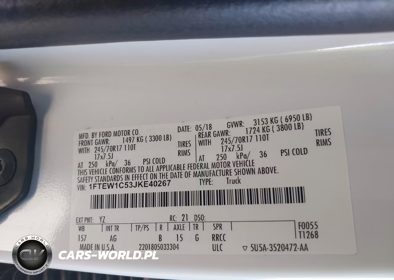 2018 Ford F-150 Xl VIN:1FTEW1C53JKE40267 - 9