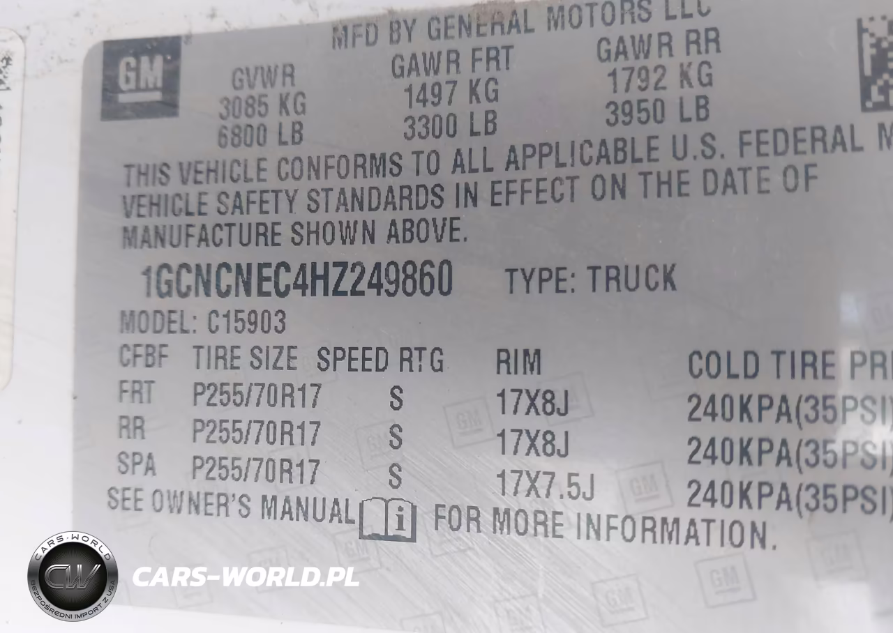 2017 Chevrolet Silverado 1500 Wt VIN:1GCNCNEC4HZ249860 - 9