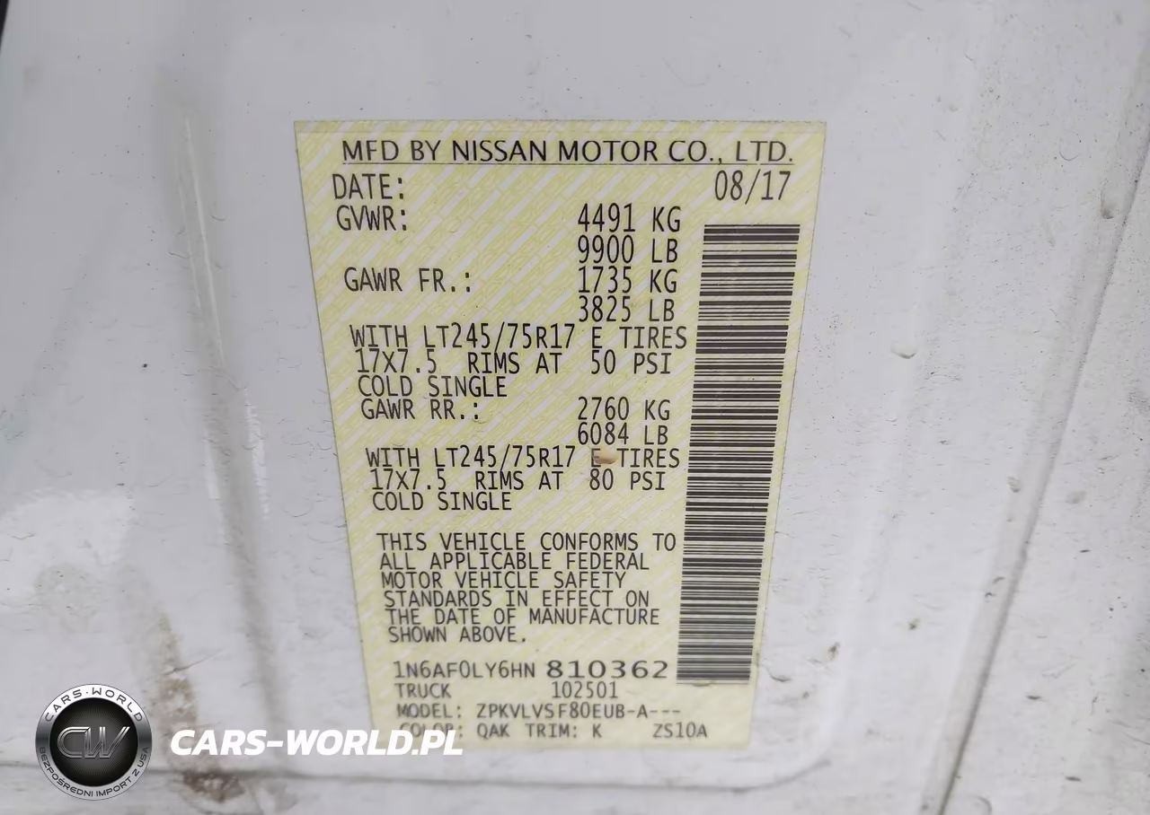 2017 Nissan Nv Cargo Nv3500 Hd Sl V8 VIN:1N6AF0LY6HN810362 - 9