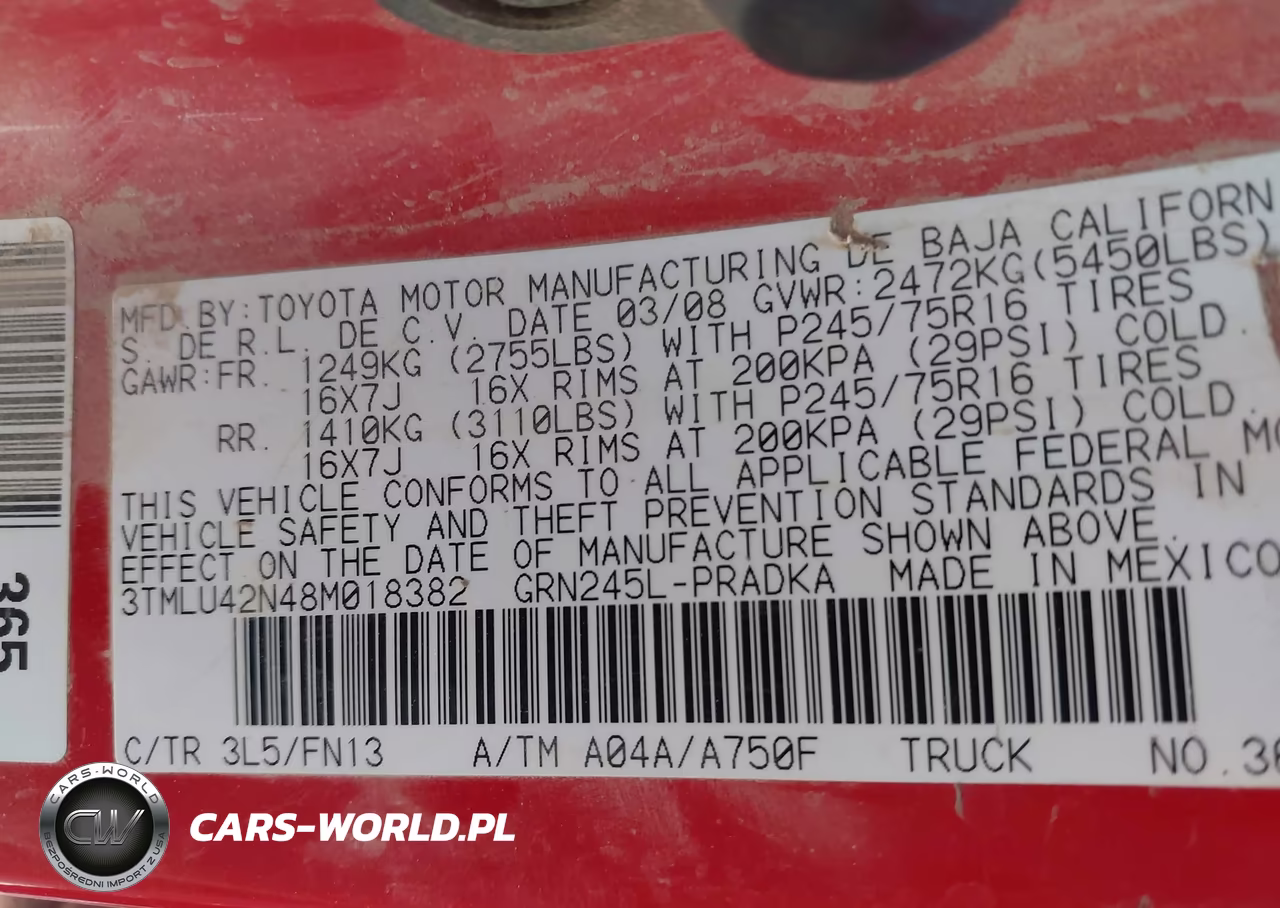 2008 Toyota Tacoma Base V6 VIN:3TMLU42N48M018382 - 9