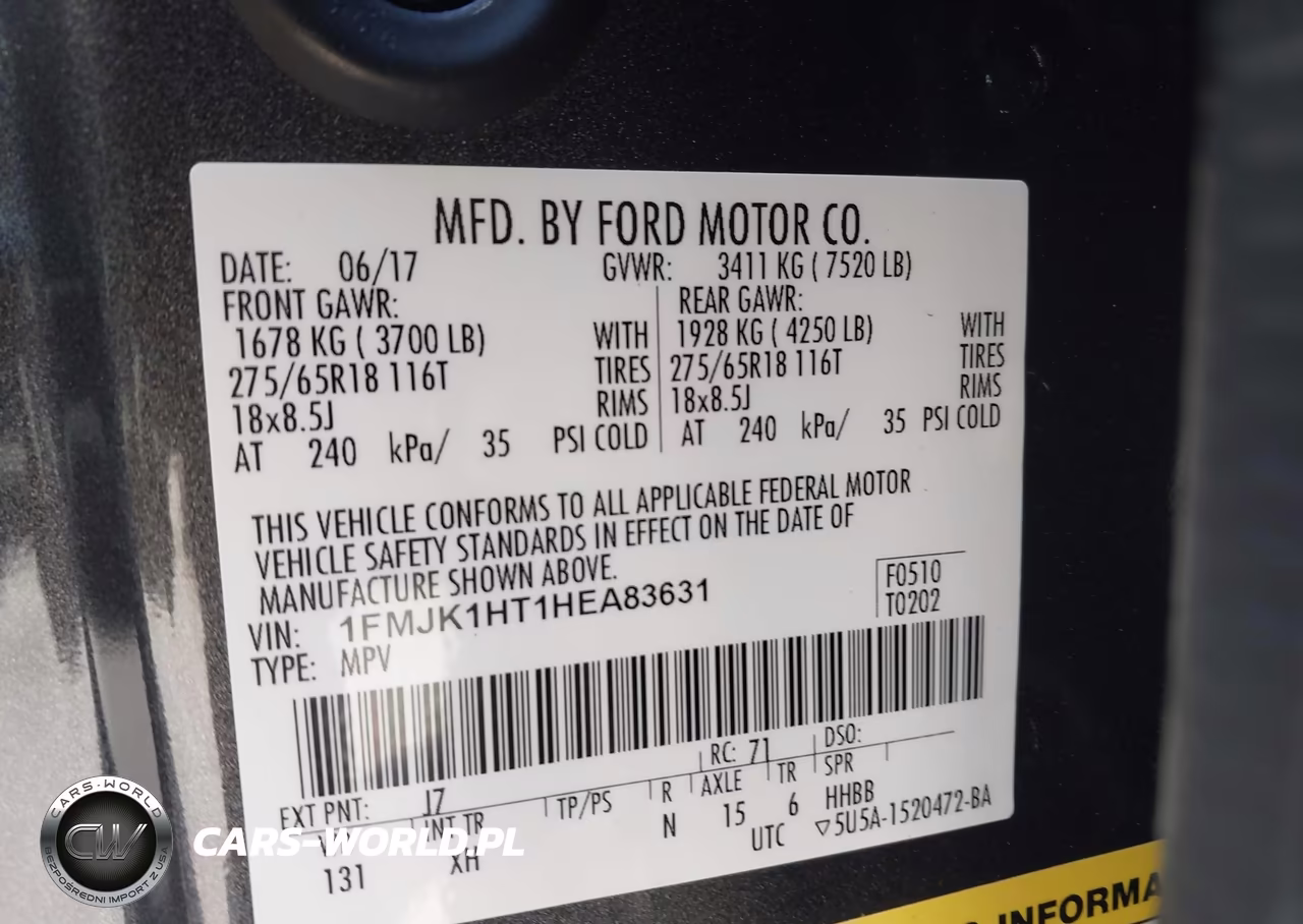 2017 Ford Expedition El Xlt VIN:1FMJK1HT1HEA83631 - 9
