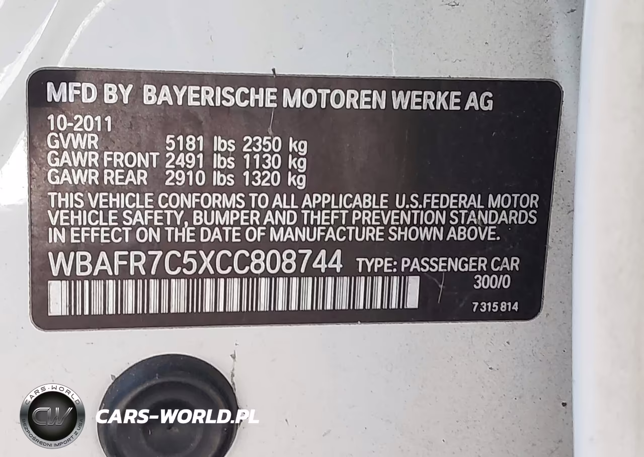 2012 BMW 535I VIN:WBAFR7C5XCC808744 - 9