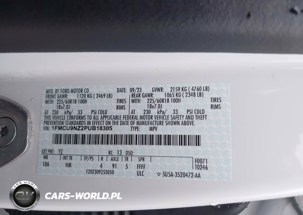 2023 Ford Escape St-Line Select VIN:1FMCU9NZ2PUB18305 - 9