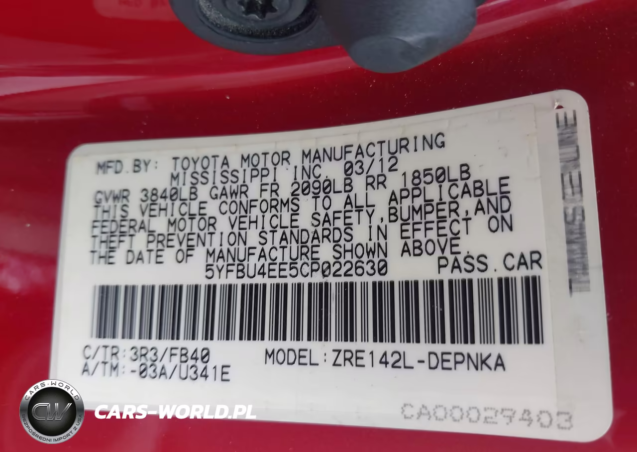 2012 Toyota Corolla Le VIN:5YFBU4EE5CP022630 - 9