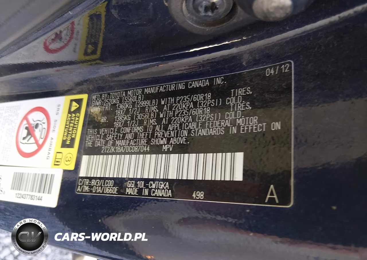 2013 Lexus Rx 350 VIN:2T2ZK1BA7DC087044 - 9
