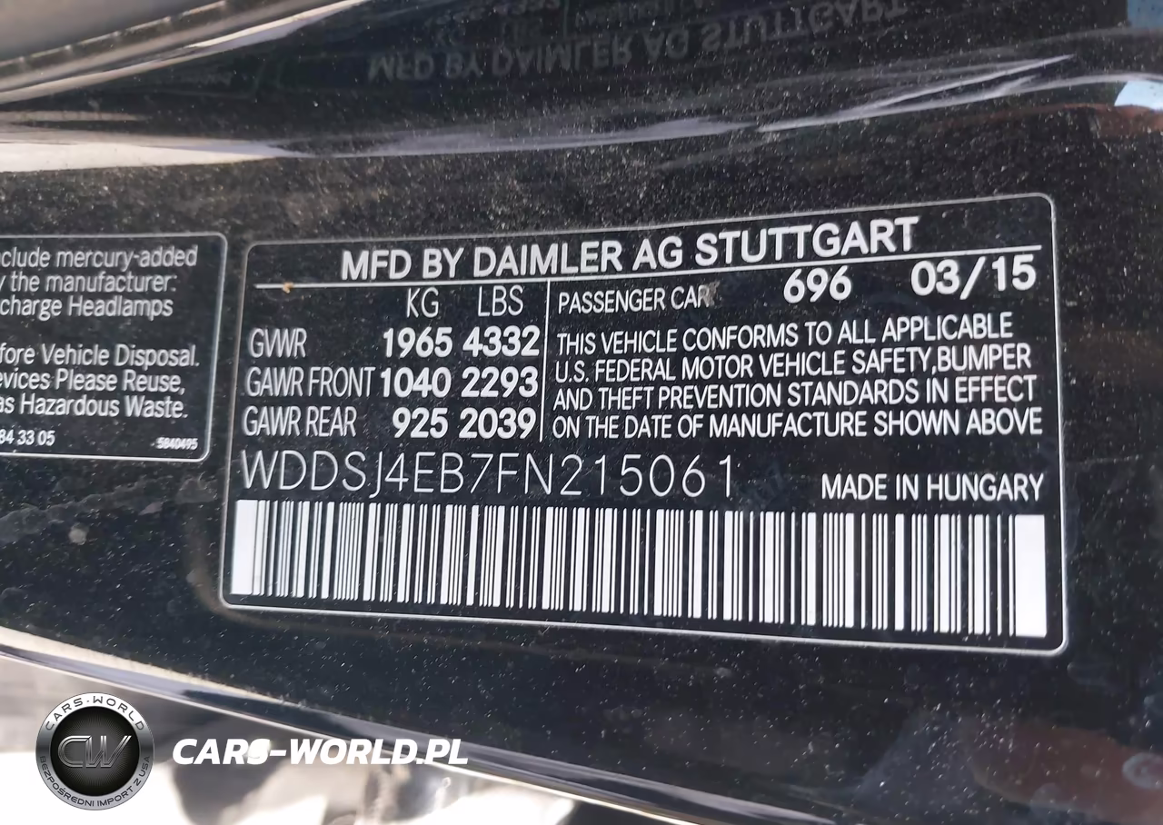 2015 Mercedes-Benz Cla 250 VIN:WDDSJ4EB7FN215061 - 9