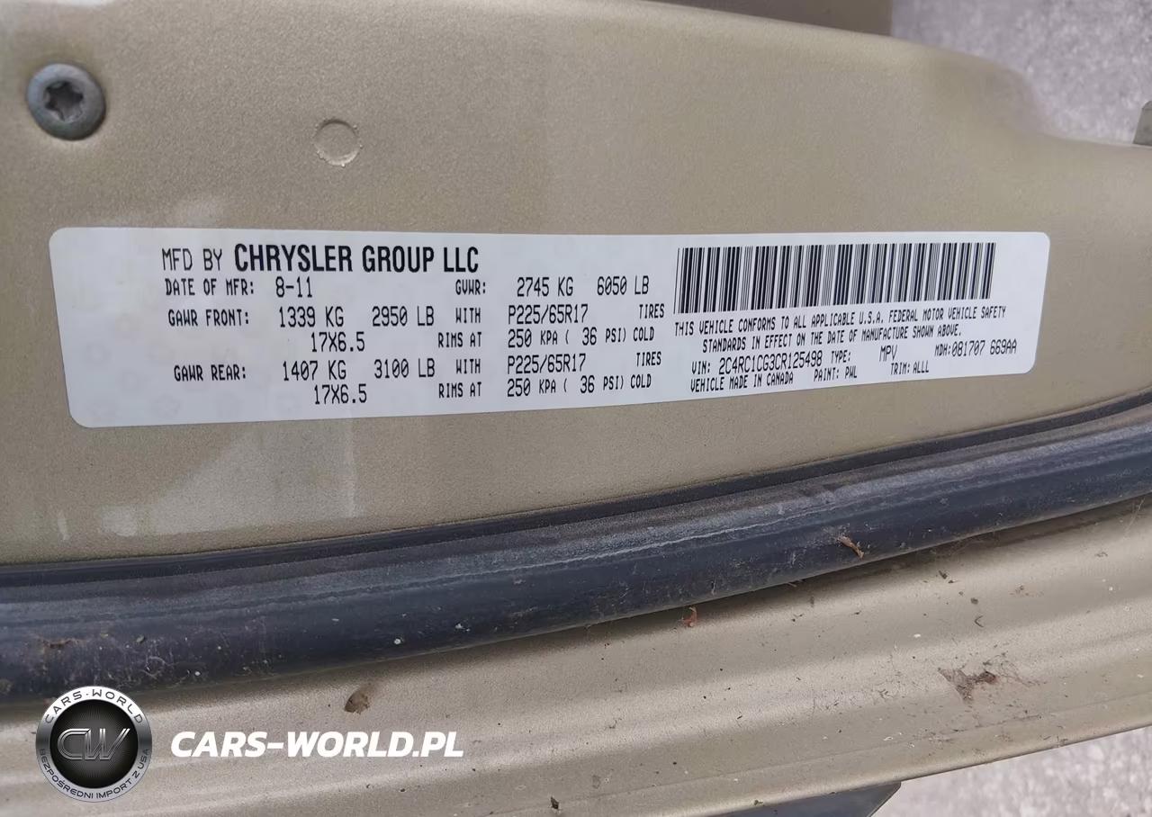 2012 Chrysler Town & Country Touring-L VIN:2C4RC1CG3CR125498 - 9