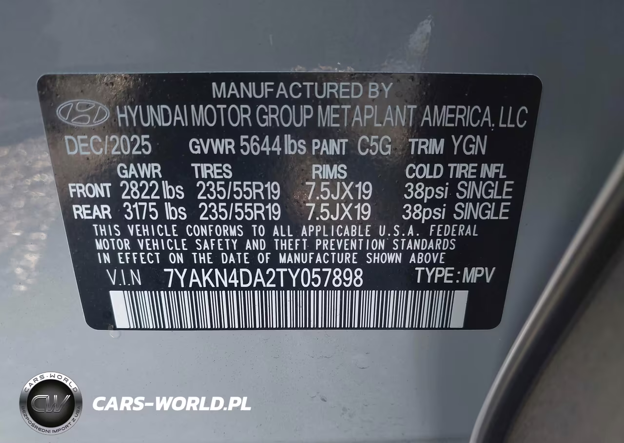 2026 Hyundai Ioniq 5 Sel VIN:7YAKN4DA2TY057898 - 9