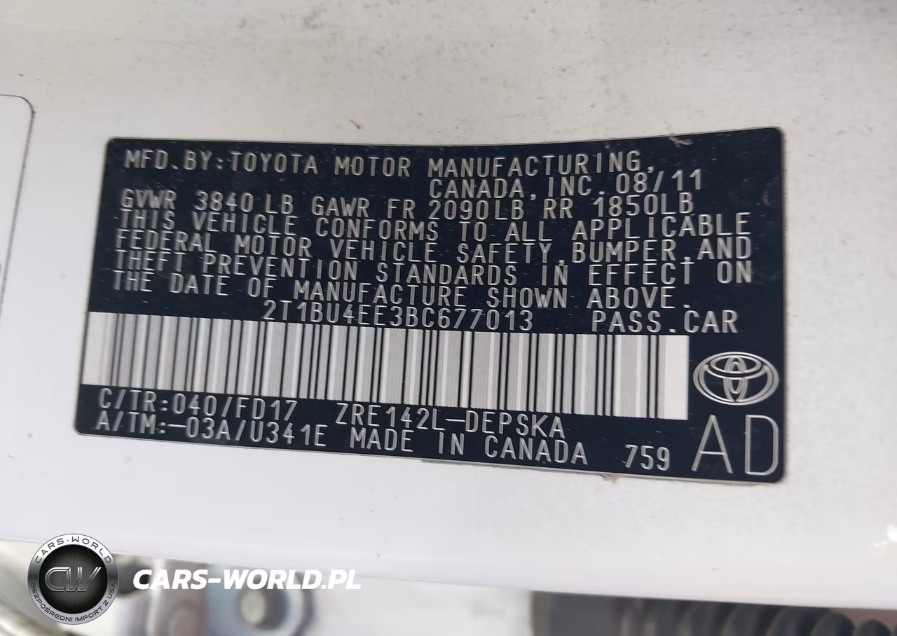 2011 Toyota Corolla S VIN:2T1BU4EE3BC677013 - 9