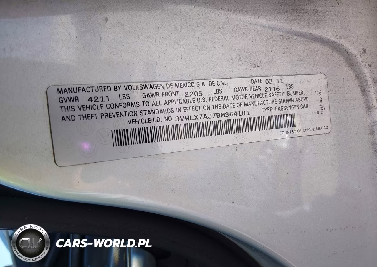 2011 Volkswagen Jetta 2.5L Sel VIN:3VWLX7AJ7BM364101 - 9