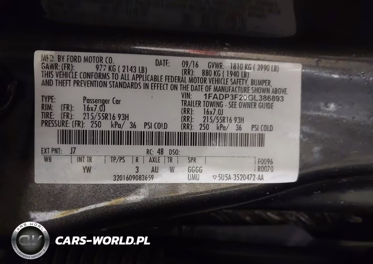 2016 Ford Focus Se VIN:1FADP3F20GL386893 - 9
