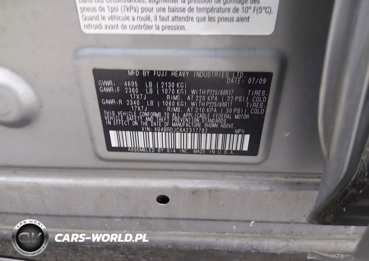 2010 Subaru Outback VIN:4S4BRDJC6A2317782 - 9