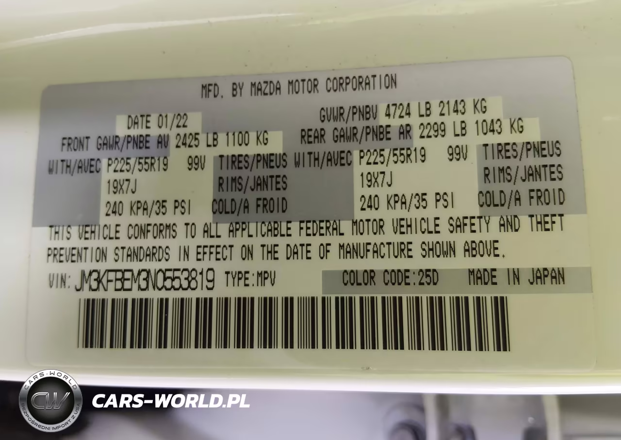 2022 Mazda Cx-5 2.5 S Premium Plus VIN:JM3KFBEM3N0553819 - 9