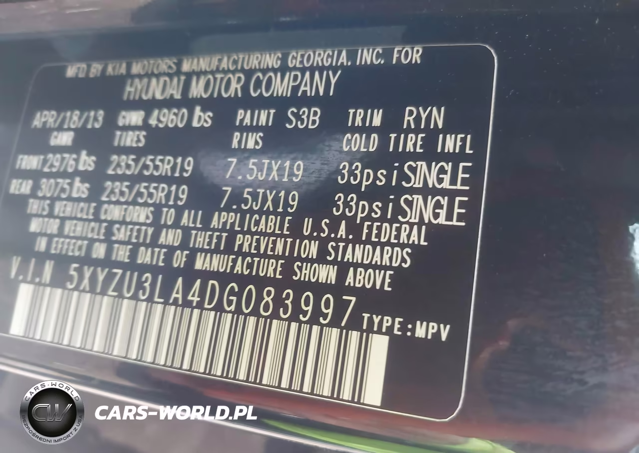 2013 Hyundai Santa Fe Sport 2.0T VIN:5XYZU3LA4DG083997 - 9