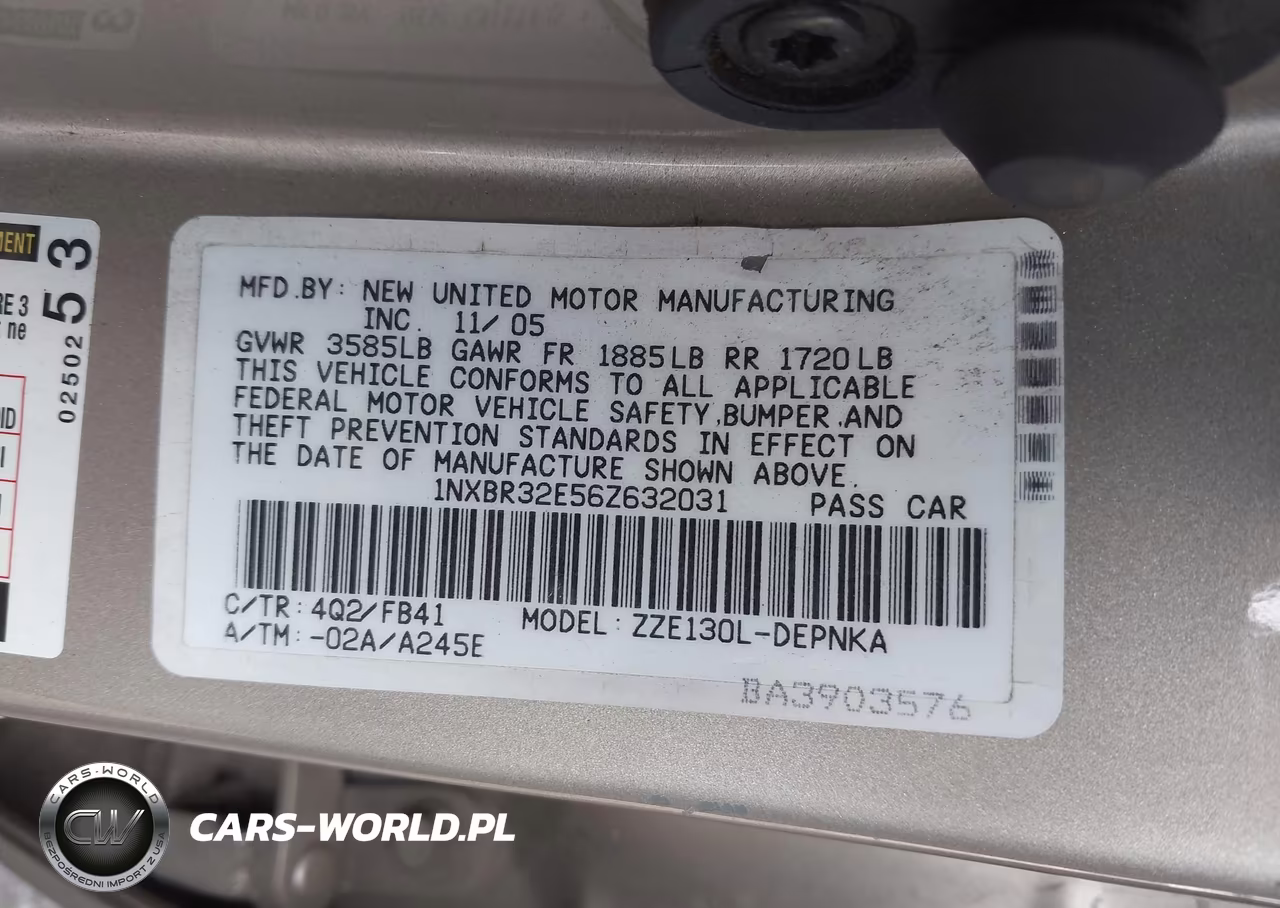 2006 Toyota Corolla Ce-Le-S VIN:1NXBR32E56Z632031 - 9