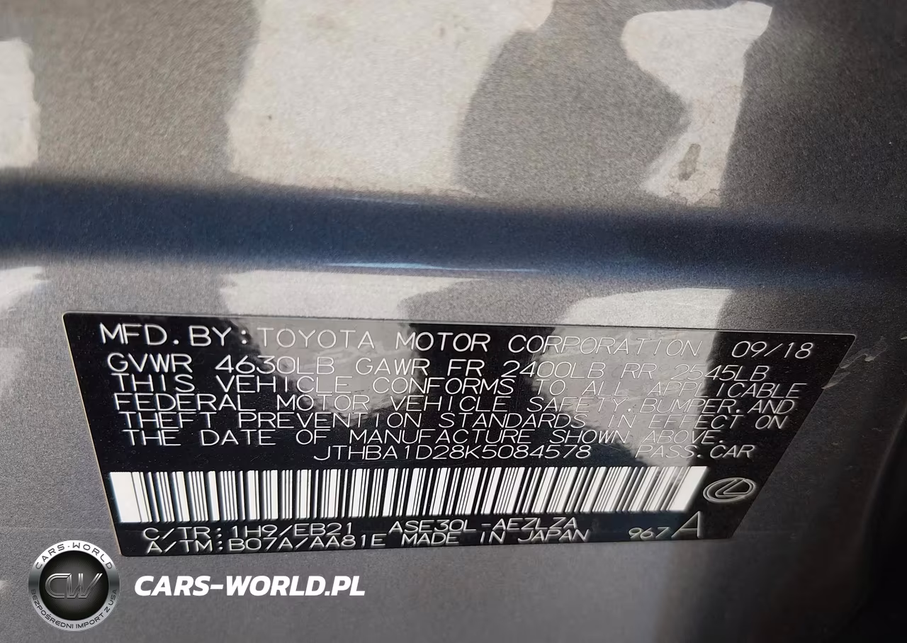 2019 Lexus Is 300 VIN:JTHBA1D28K5084578 - 9