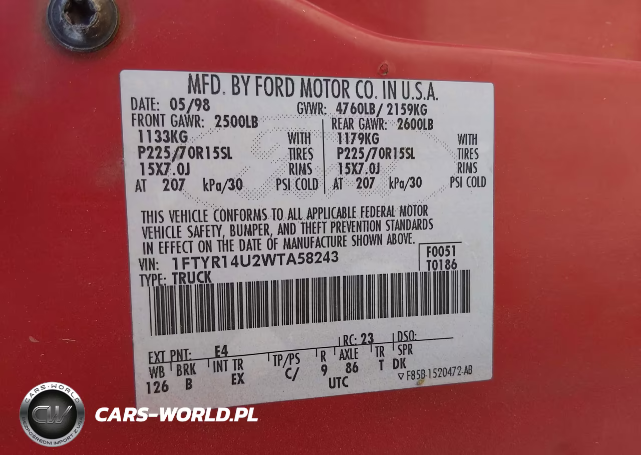 1998 Ford Ranger Splash-Xl-Xlt VIN:1FTYR14U2WTA58243 - 9