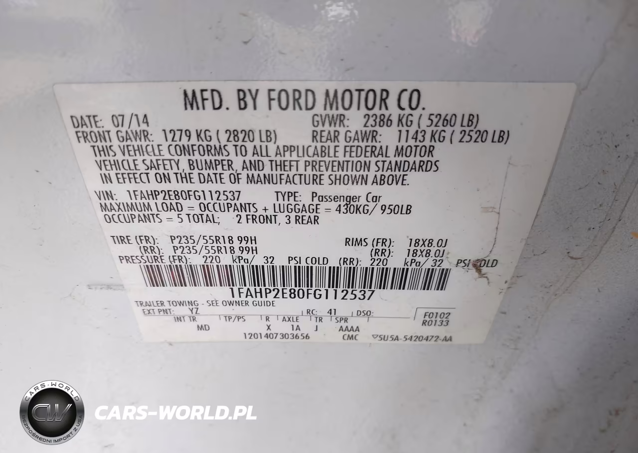 2015 Ford Taurus Sel VIN:1FAHP2E80FG112537 - 9