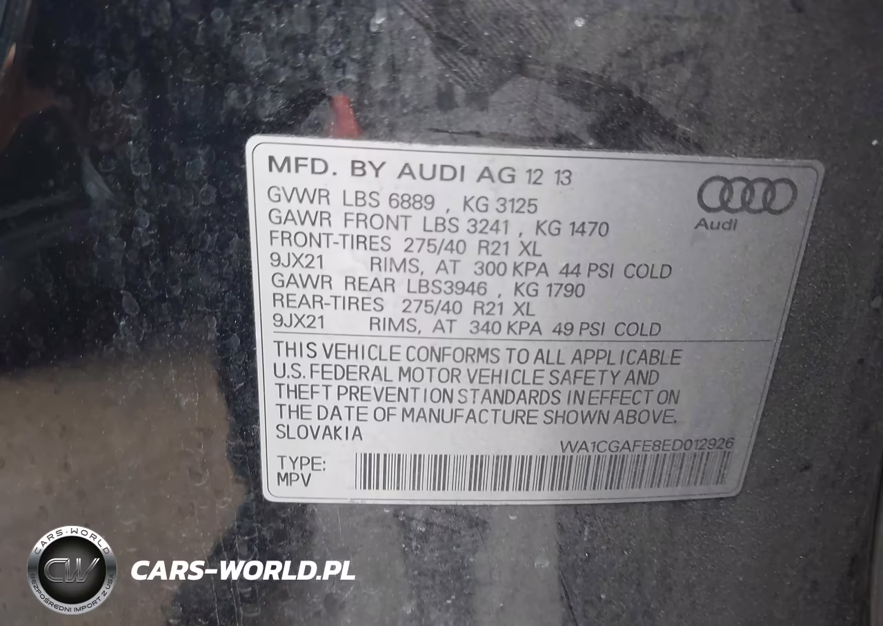 2014 Audi Q7 3.0T S Line Prestige VIN:WA1CGAFE8ED012926 - 9