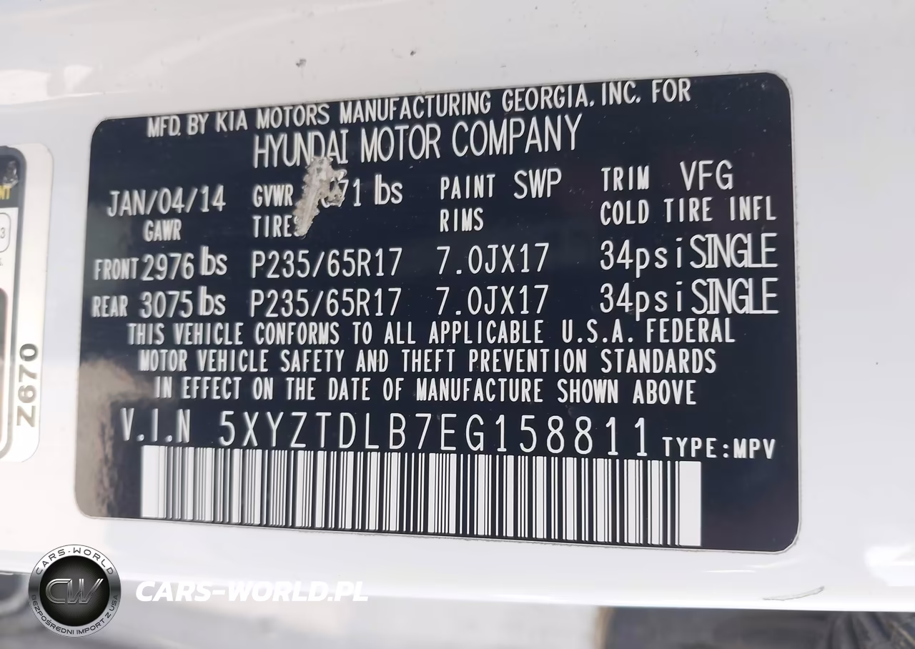 2014 Hyundai Santa Fe Sport 2.4L VIN:5XYZTDLB7EG158811 - 9