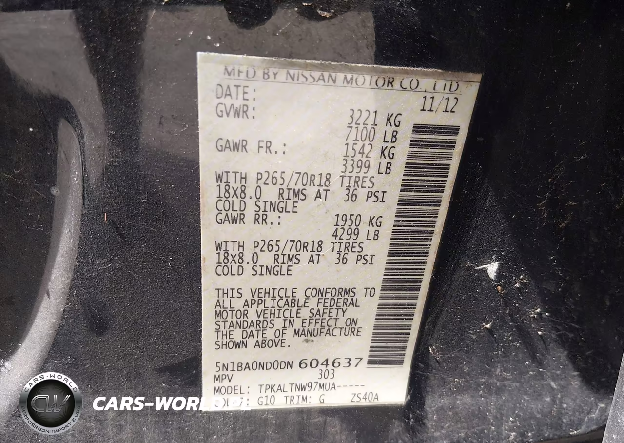 2013 Nissan Armada Sv VIN:5N1BA0ND0DN604637 - 9