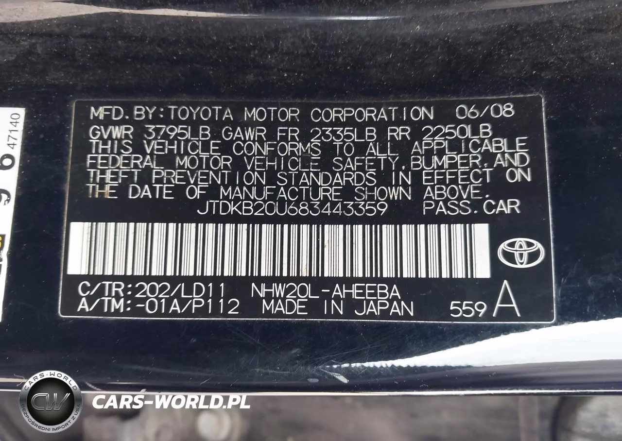 2008 Toyota Prius Touring VIN:JTDKB20U683443359 - 9