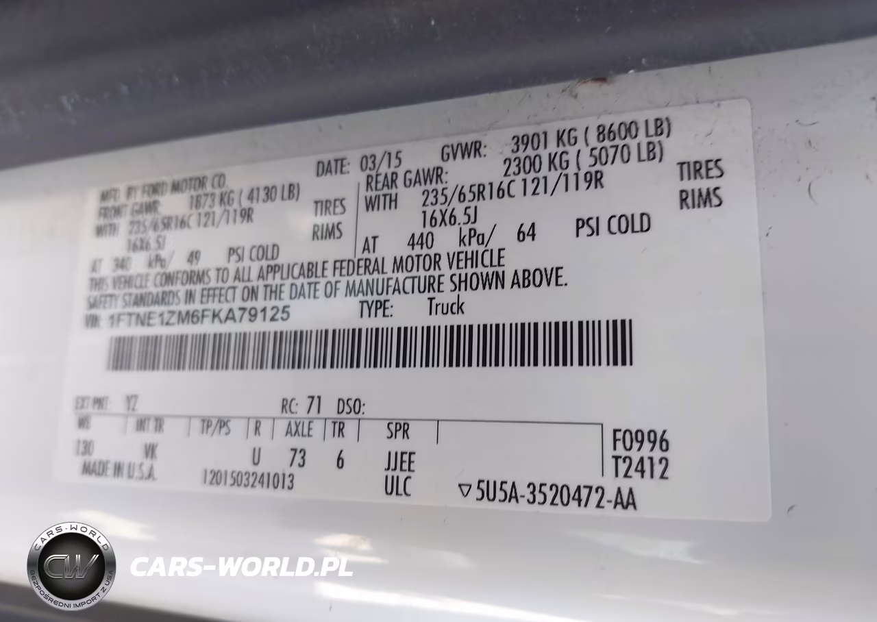 2015 Ford Transit-150 VIN:1FTNE1ZM6FKA79125 - 9