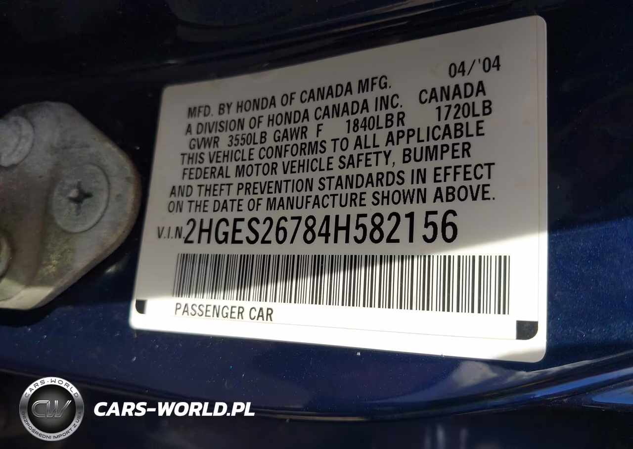 2004 Honda Civic Ex VIN:2HGES26784H582156 - 9