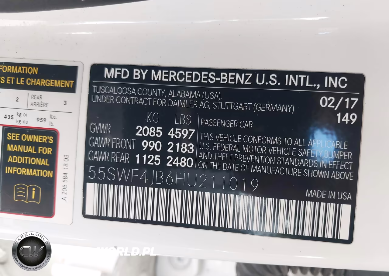 2017 Mercedes-Benz C 300 VIN:55SWF4JB6HU211019 - 9