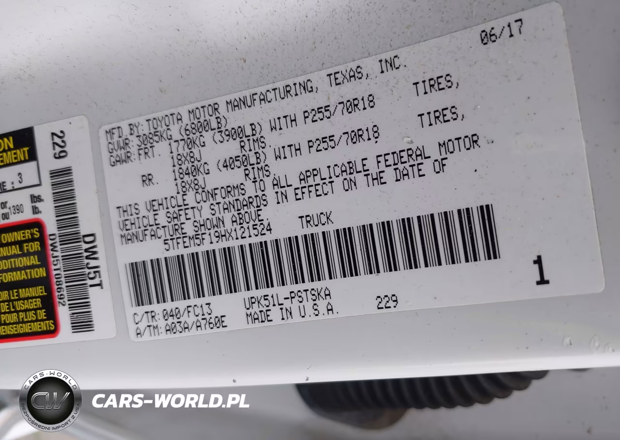 2017 Toyota Tundra Sr5 4.6L V8 VIN:5TFEM5F19HX121524 - 9