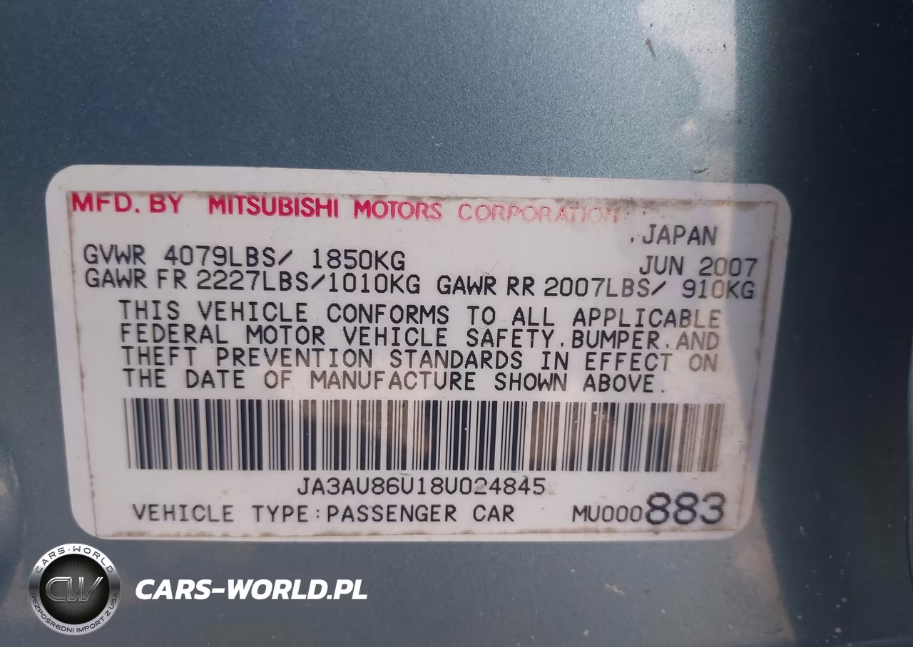 2008 Mitsubishi Lancer Gts VIN:JA3AU86U18U024845 - 9