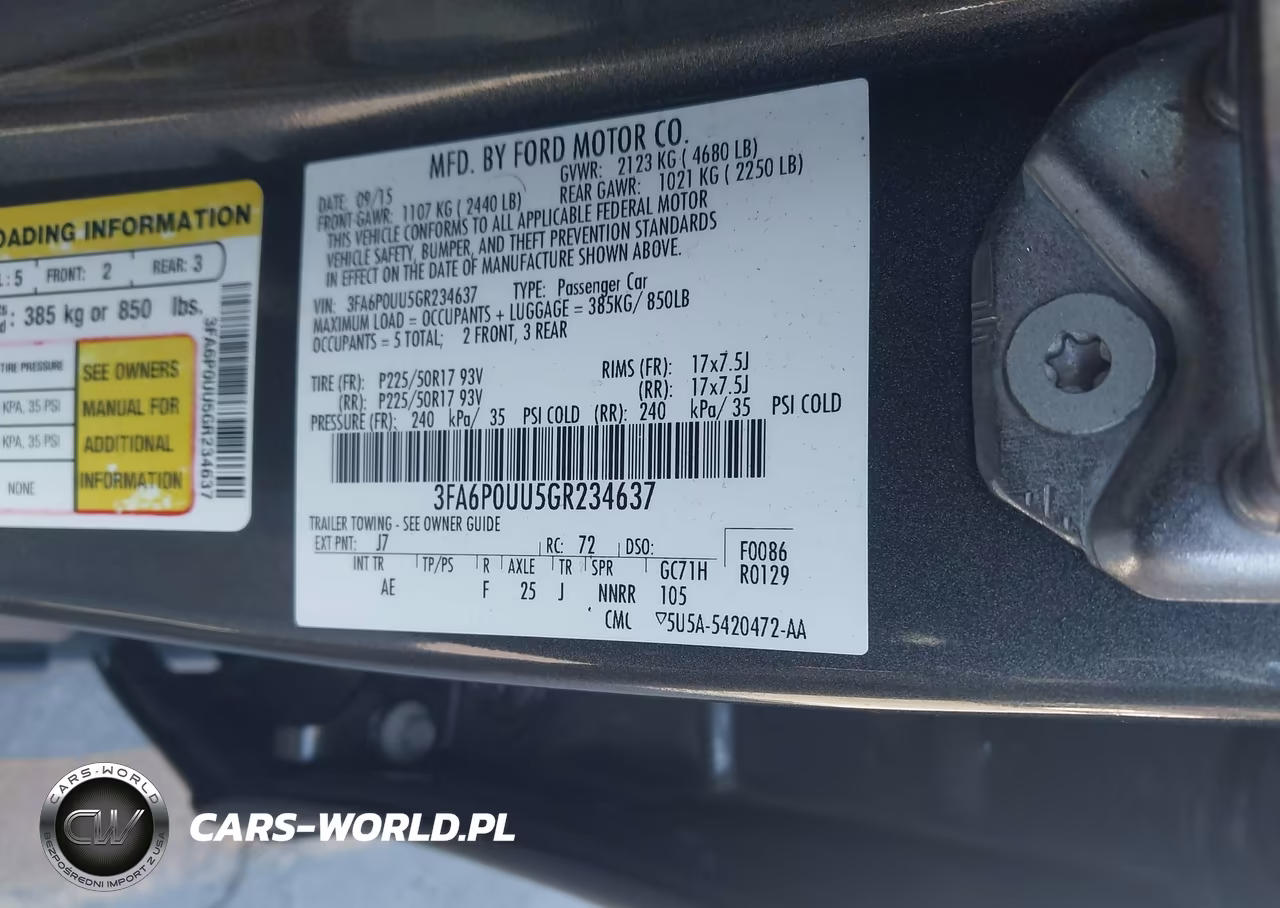 2016 Ford Fusion Hybrid S VIN:3FA6P0UU5GR234637 - 9