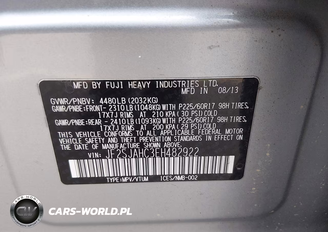 2014 Subaru Forester 2.5I Limited VIN:JF2SJAHC3EH482922 - 9