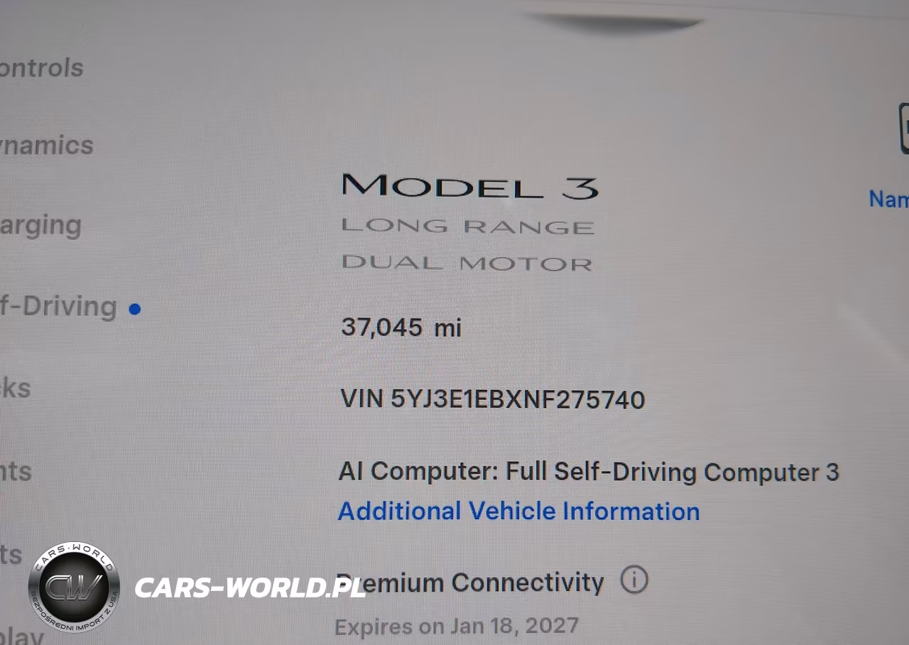 2022 Tesla Model 3 Long Range Dual Motor All-Wheel Drive VIN:5YJ3E1EBXNF275740 - 15