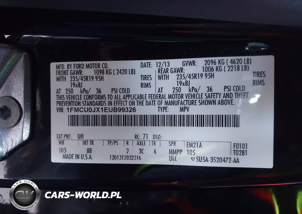 2014 Ford Escape Titanium VIN:1FMCU0JX1EUB99326 - 9