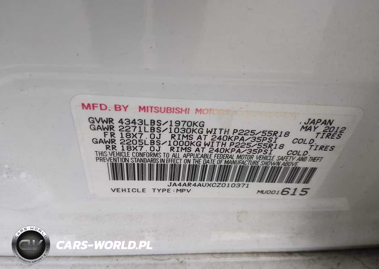 2012 Mitsubishi Outlander Sport Se VIN:JA4AR4AUXCZ010371 - 9