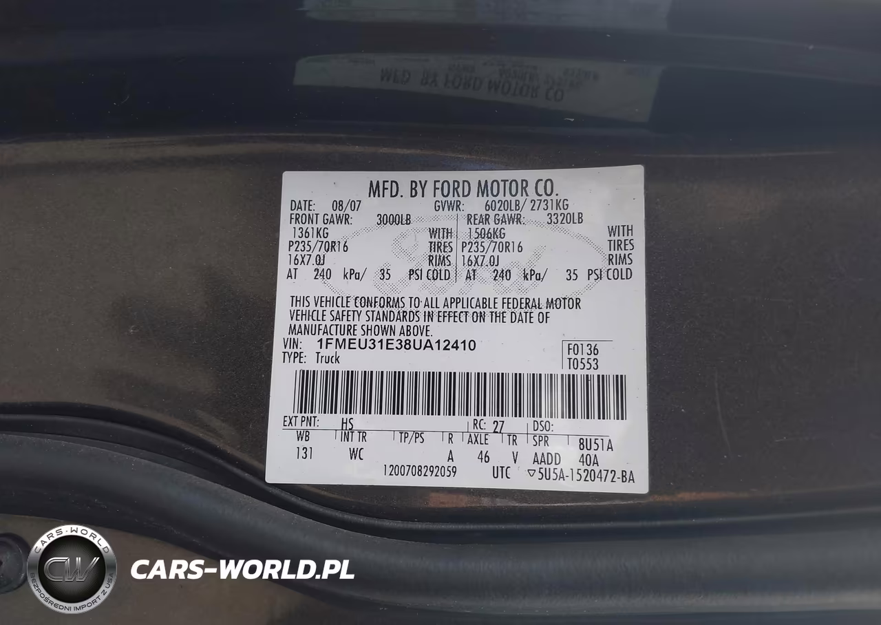 2008 Ford Explorer Sport Trac Xlt VIN:1FMEU31E38UA12410 - 9