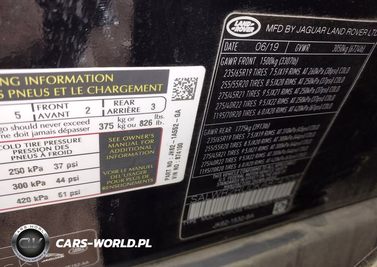 2019 Land Rover Range Rover Sport Hse Mhev VIN:SALWR2RU0KA874100 - 9
