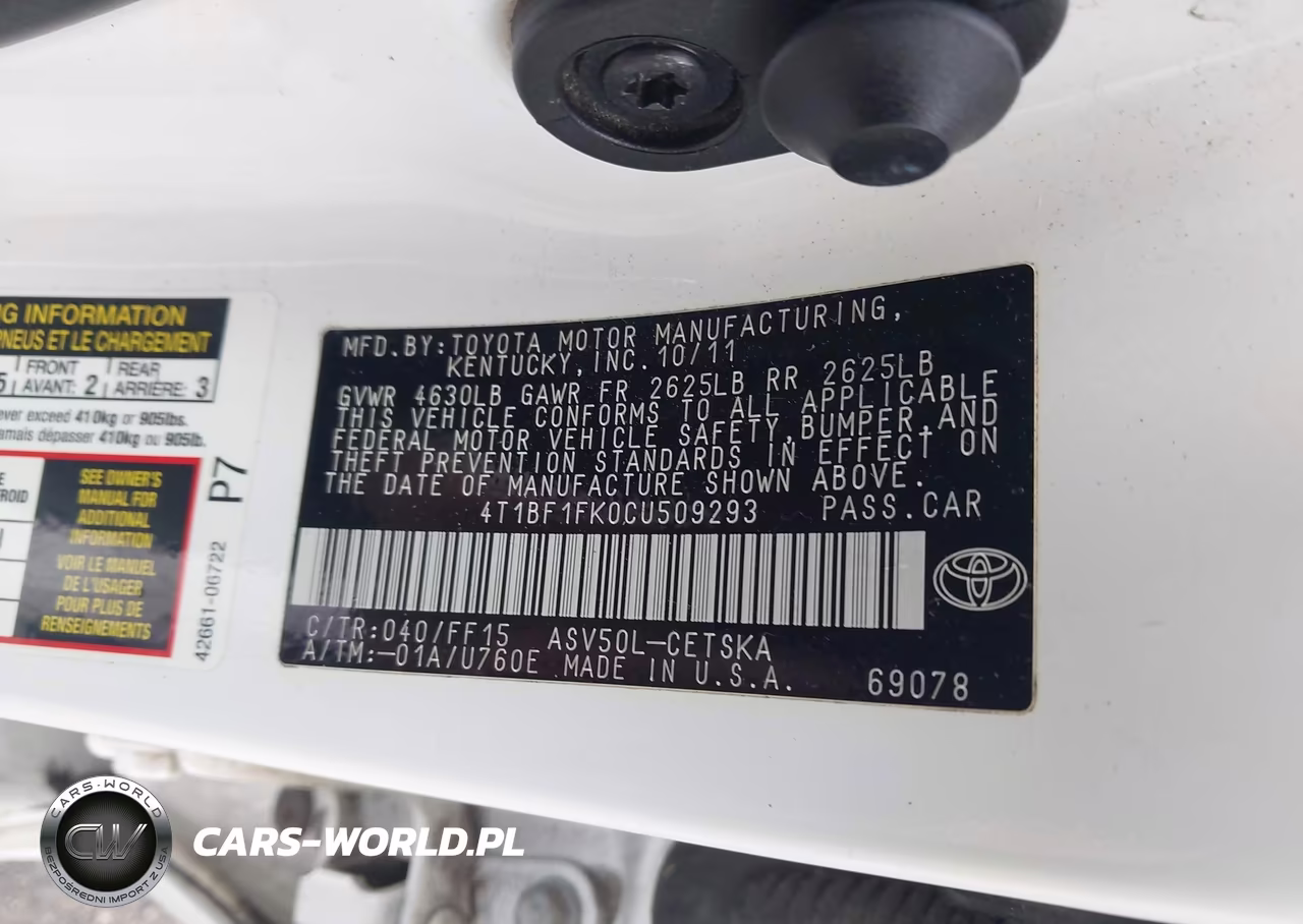 2012 Toyota Camry Se VIN:4T1BF1FK0CU509293 - 9