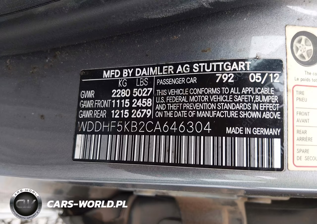 2012 Mercedes-Benz E 350 VIN:WDDHF5KB2CA646304 - 9