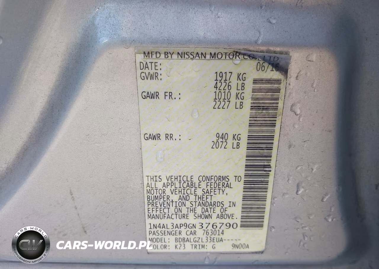 2016 Nissan Altima 2.5 S VIN:1N4AL3AP9GN376790 - 9